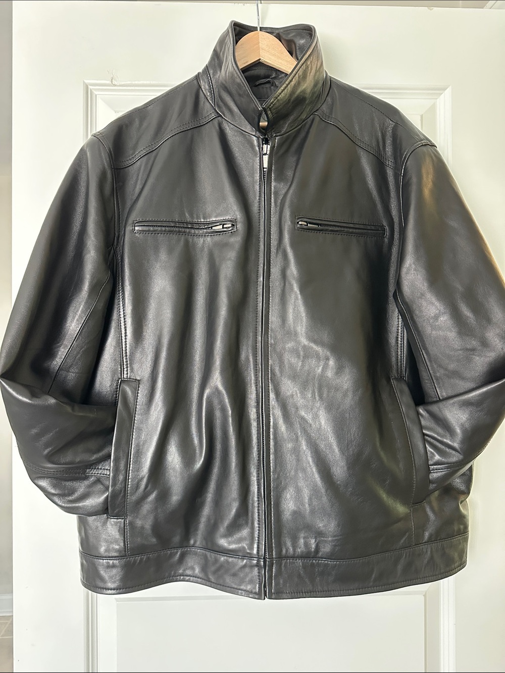 Boston Harbour - George Classic Black 100% Leather Jacket